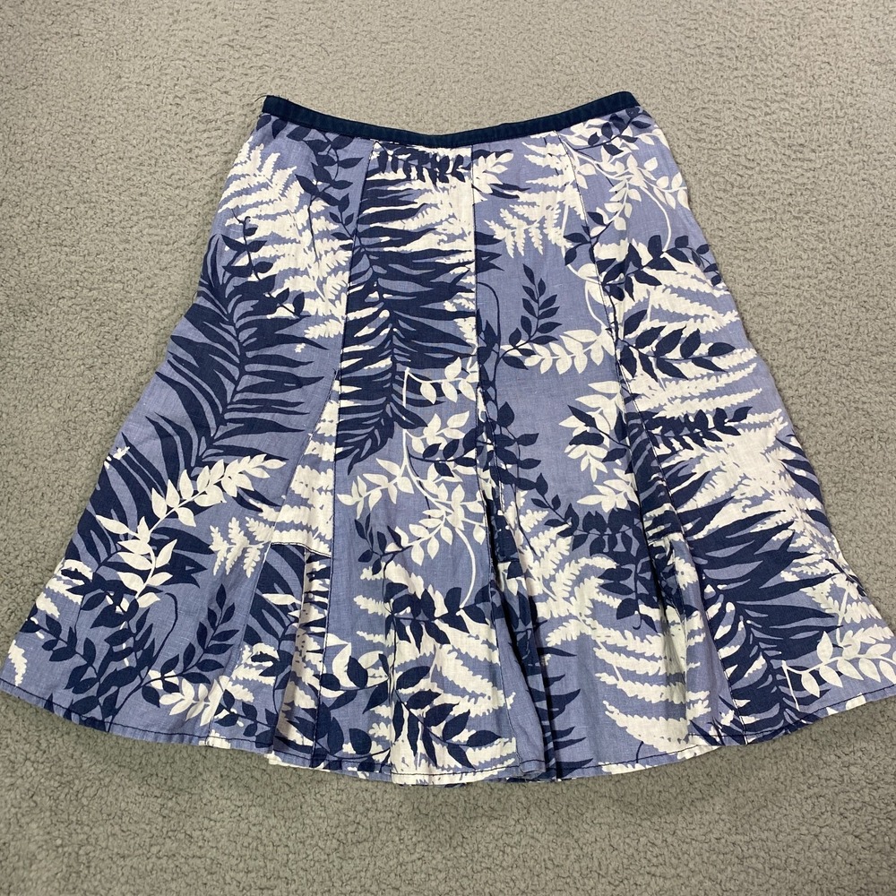 Ann Taylor‎ Skirt Women's 8 Lined Swing A Line Leaf Print Zipper Casual